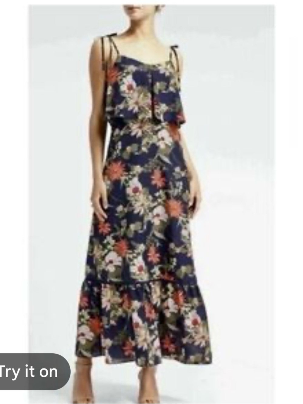 Banana Republic - Floral Maxi Dress with Ruffle and Bow Detail - 6